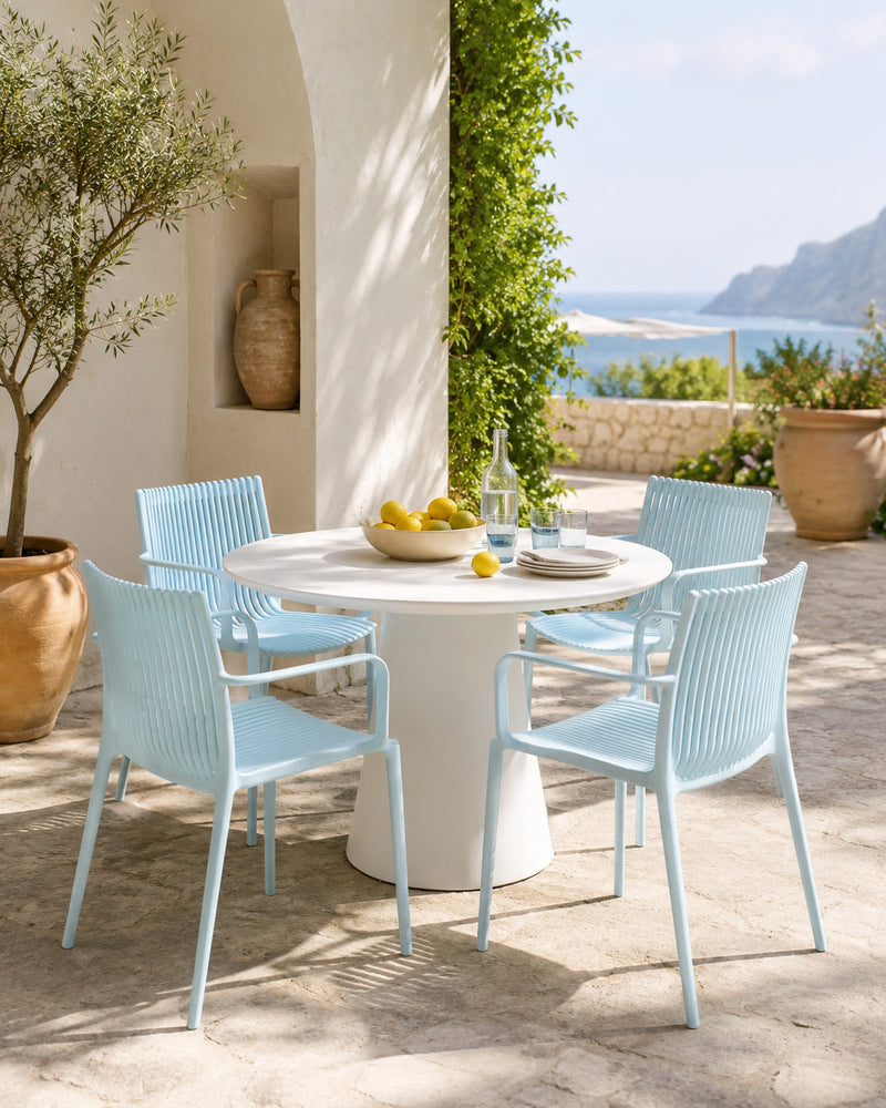 Baby blue chairs