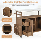 54.33' Farmhouse Rolling Outdoor Kitchen Cart