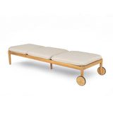 Riviera Outdoor Chaise Lounge with Wheels, Acacia Wood Frame (S/2)
