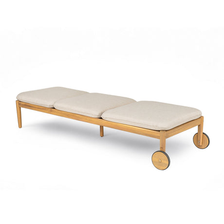 Riviera Outdoor Chaise Lounge with Wheels, Acacia Wood Frame (S/2)