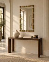 Bamboo-Textured Gold Wall Mirror | Catchy