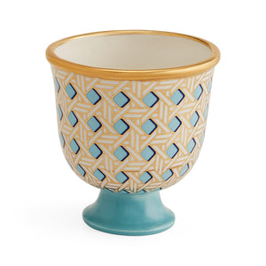 Porcelain Pedestal Vase | Jonathan Adler Basketweave | Oroa.com