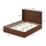 Walnut Finish Fluted King Platform Bed – OROA, view 5
