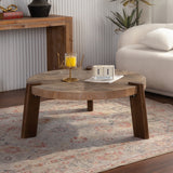 Round Herringbone Coffee Table | Maison Naturelle
