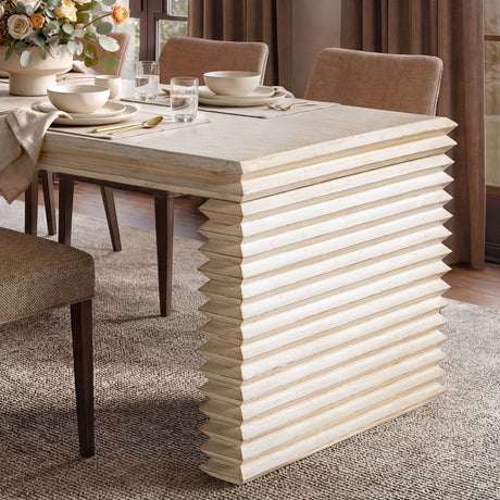 Geometric Waterfall Dining Table Reclaimed Wood | OROA