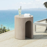 Outdoor Round U-Shape Side Table Light Grey