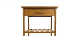 Contemporary Natural Finish Trolley with Storage Drawers and Open Shelves - OROA Modern Furniture