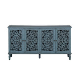 Antique Buffet Cabinet with Floral Carvings - OROA