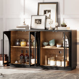 Black Vintage Arched Storage Buffet Cabinet - OROA