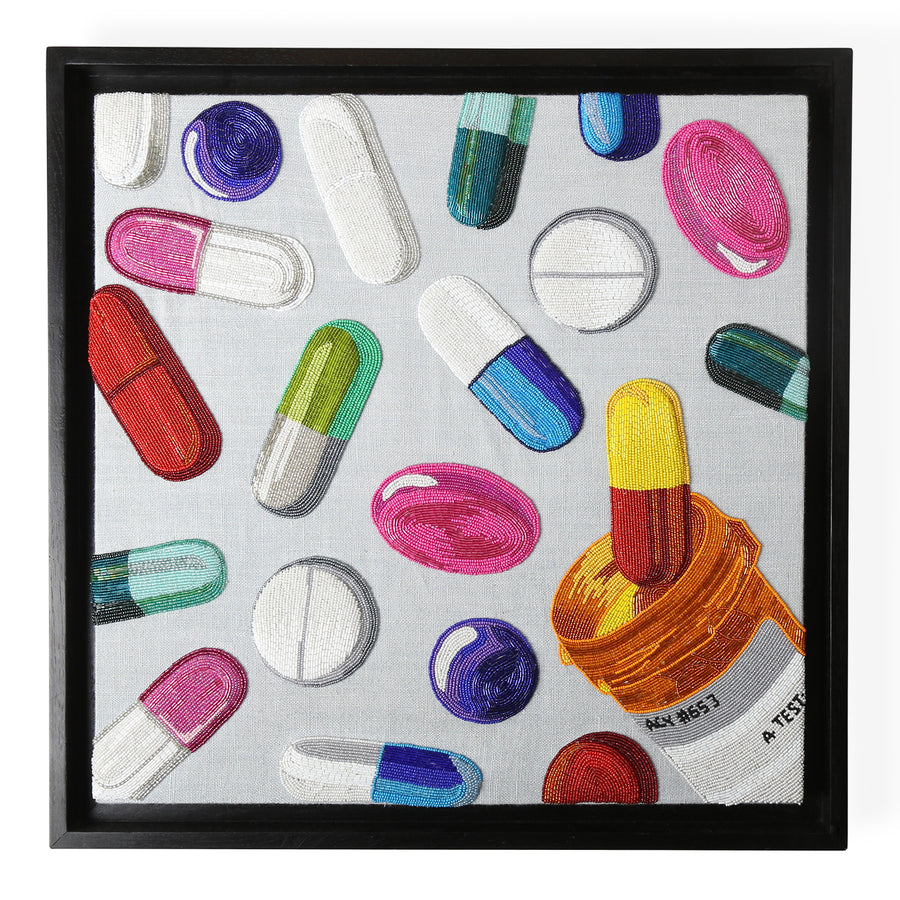 Multicolored Pills Beaded Art | Jonathan Adler Happy Pills | Oroa.com