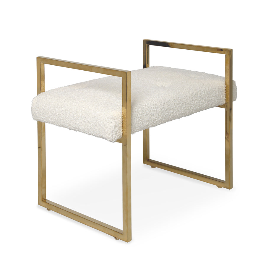 Ivory Bouclé Bench | Jonathan Adler Beaumont | Oroa.com