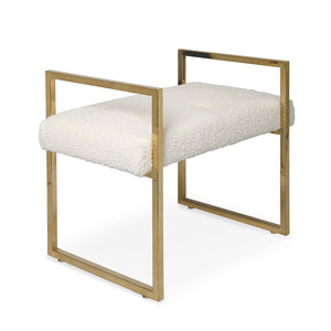 Ivory Bouclé Bench | Jonathan Adler Beaumont | Oroa.com