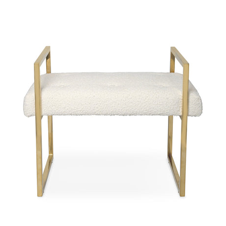 Ivory Bouclé Bench | Jonathan Adler Beaumont | Oroa.com