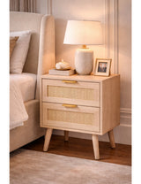 Modern European furniture - Oak 2 Drawer End Table - www.oroa.com
