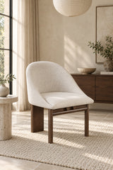 Beige Linen Accent Chair with Bentwood Frame (2) | Maison Naturelle