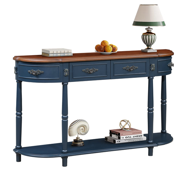 Modern European furniture - Retro Curved Wood Console Table - www.oroa.com
