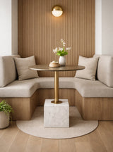Modern European furniture - Antique Brass Marble Bistro Table - www.oroa.com