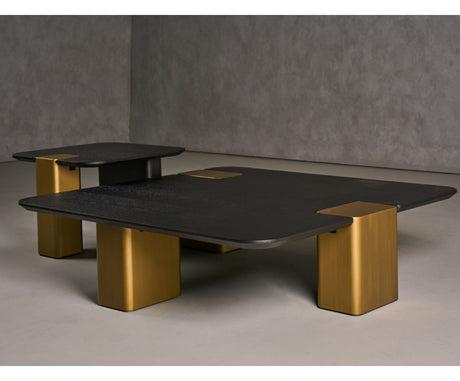 black coffee table - brass finish - www.oroa.com