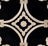 Black Velvet Throw Pillow with Gold Embroidery - Palazzo Collection, 20 X 20