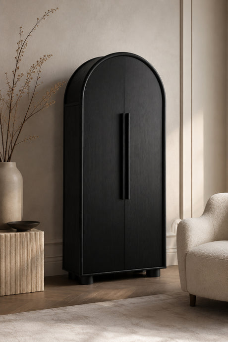 tall black arched cabinet - oroa