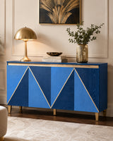Two-Tone Navy Wood Sideboard Cabinet – OROA – angled view