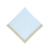 Blue Linen Napkins With Sparkle Borders, Set of 4