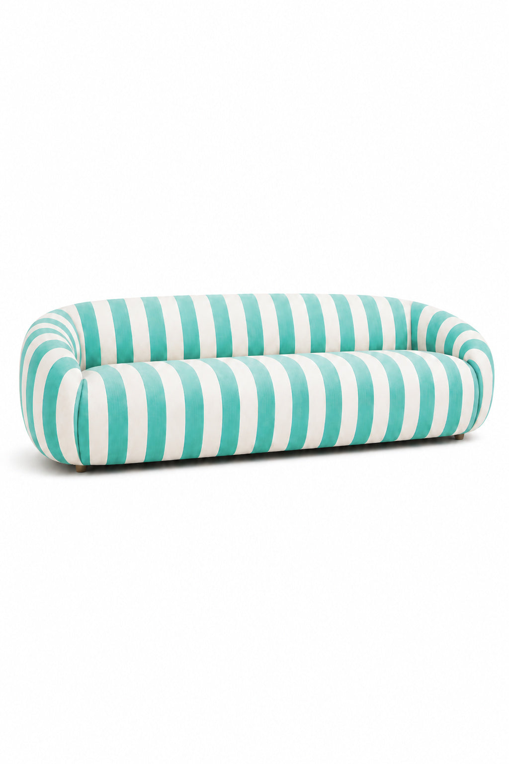 blue striped sofa