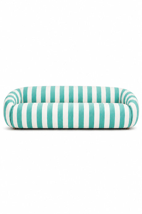 blue striped white sofa curved - oroa.com
