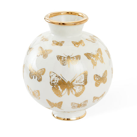 Gold Butterfly Porcelain Vase | Jonathan Adler Botanist | Oroa.com