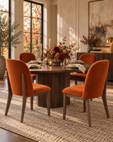 burnt orange dining chairs 