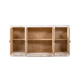 Amelie Patchwork 4-Door Sideboard, Antique White and Medium Brown Reclaimed Pine - OROA Online Furniture