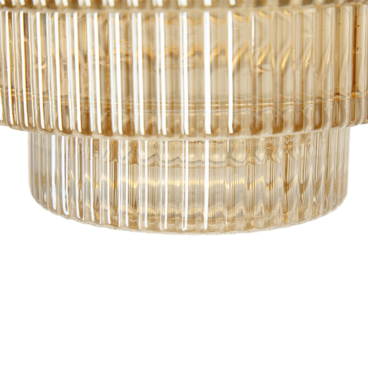Tiered Geometric Amber Luster Clear Vase