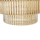 Tiered Geometric Amber Luster Clear Vase