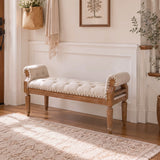 Mid-Century Solid Wood Upholstered Bench | Maison Naturelle