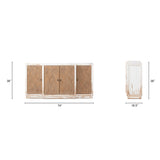 Amelie Patchwork 4-Door Sideboard, Antique White and Medium Brown Reclaimed Pine - OROA Online Furniture