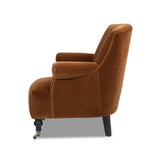 Eloise Pleated Sock Arm Accent Armchair, Burnt Orange Performance Velvet - OROA Modern Furniture
