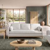 Knox Modern Farmhouse Sofa, Light Beige Chenille with Pinewood Frame - OROA Online Furniture