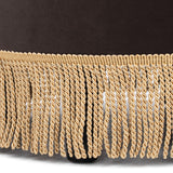 Yolanda Round Upholstered Accent Ottoman, Deep Brown Performance Velvet - OROA Online Furniture