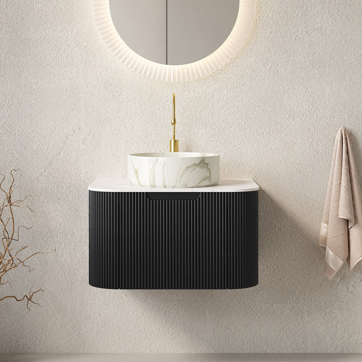 Floating Modern Bathroom Vanity & Sink - OROA