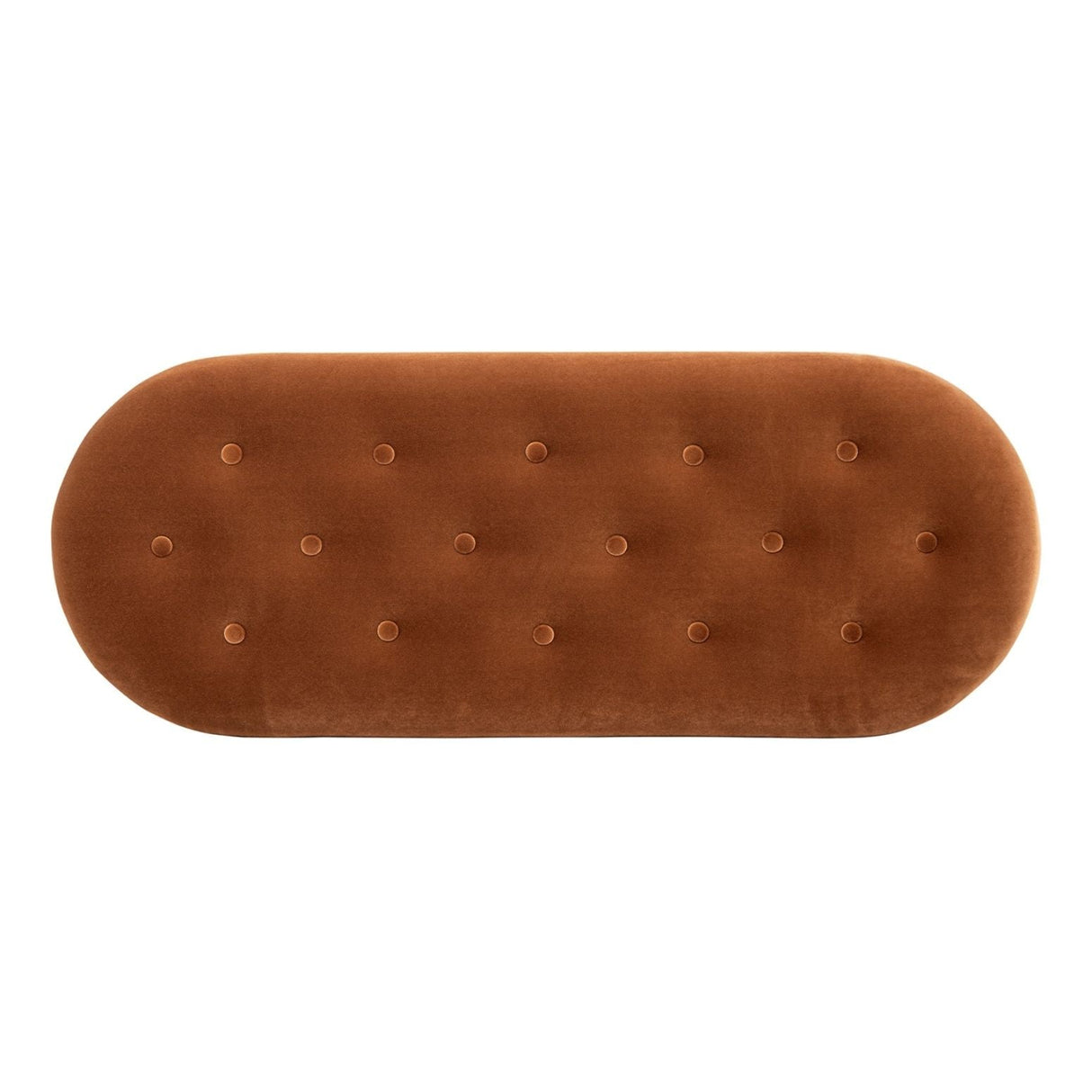 Melindaa - Oval Tufted Bullion Fringe Storage Bench