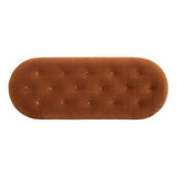 Melindaa - Oval Tufted Bullion Fringe Storage Bench