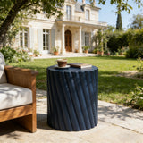 Navy Blue Fluted Outdoor Stool | Catchy