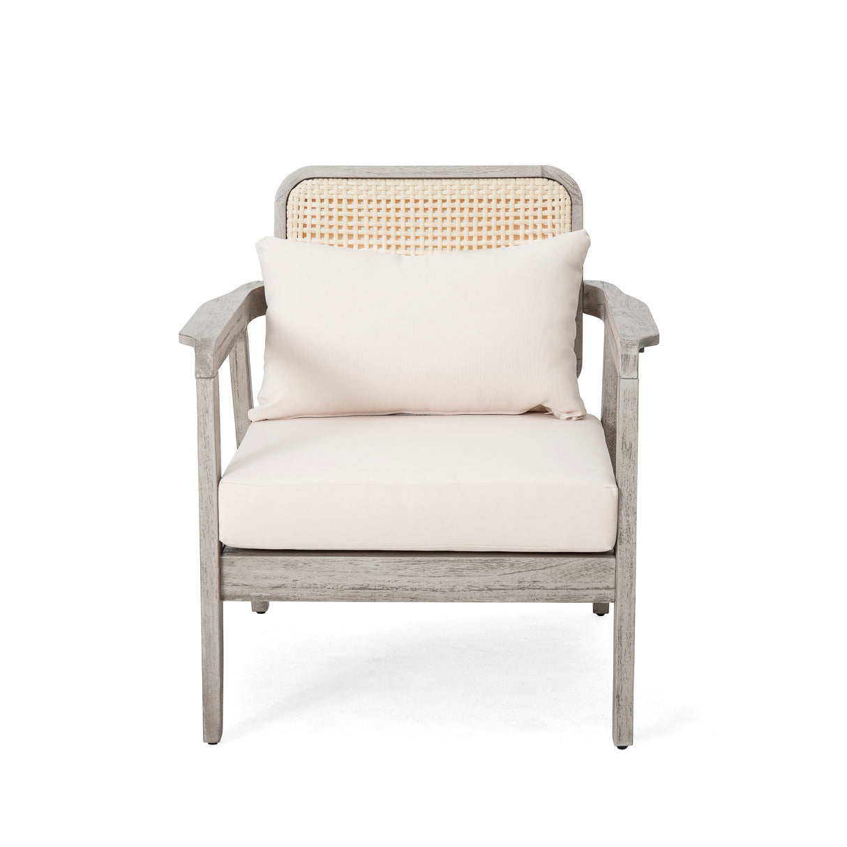 Outdoor Acacia Wood Patio Club Chairs with Cushions (S/2)