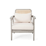 Outdoor Acacia Wood Patio Club Chairs with Cushions (S/2)