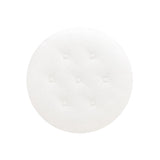 Round Upholstered Accent Ottoman - Almond White