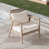 Outdoor Acacia Wood Patio Club Chair - OROA