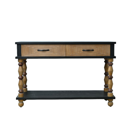 rustic solid wooden console