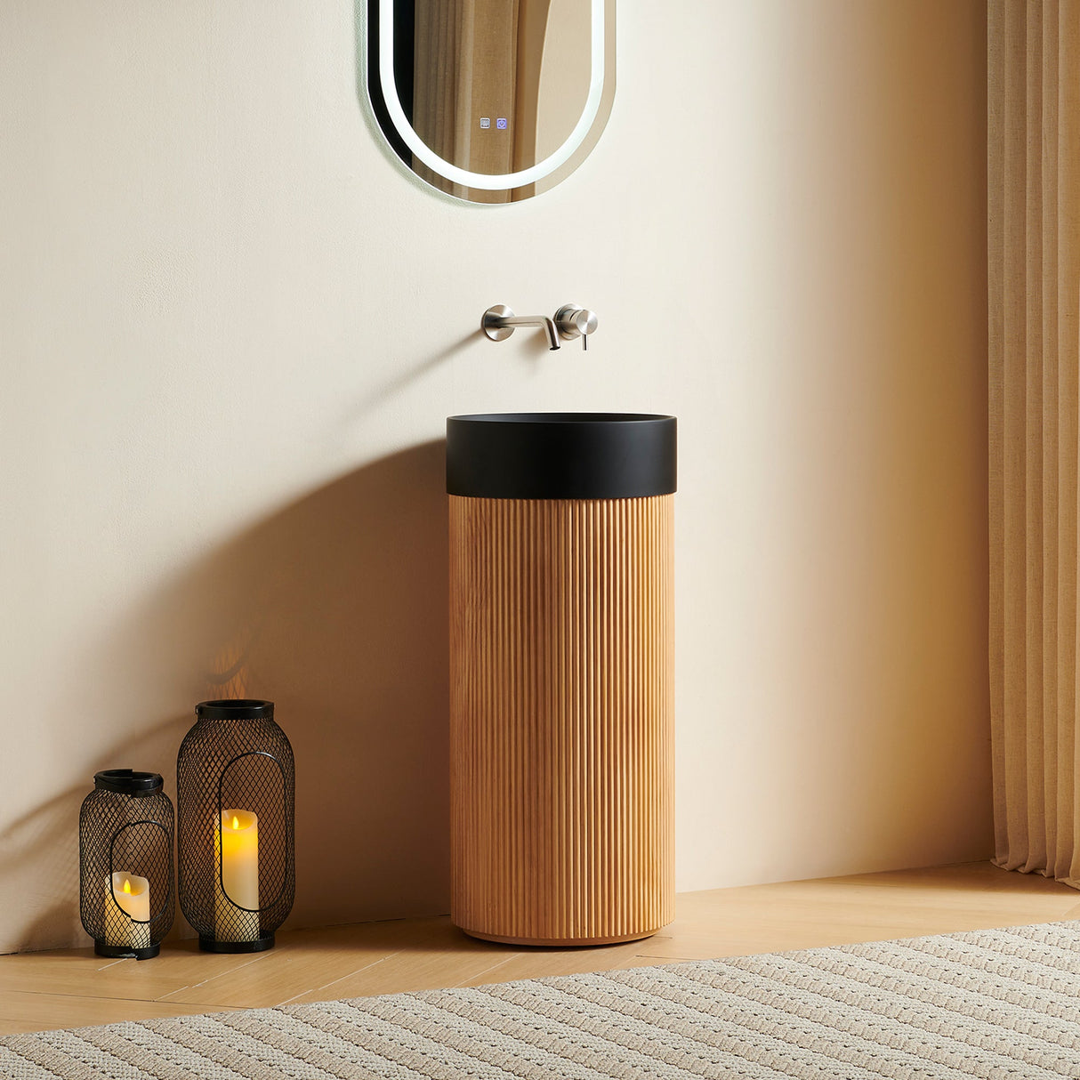 Cylindrical Bathroom Vanity Cabinet - OROA