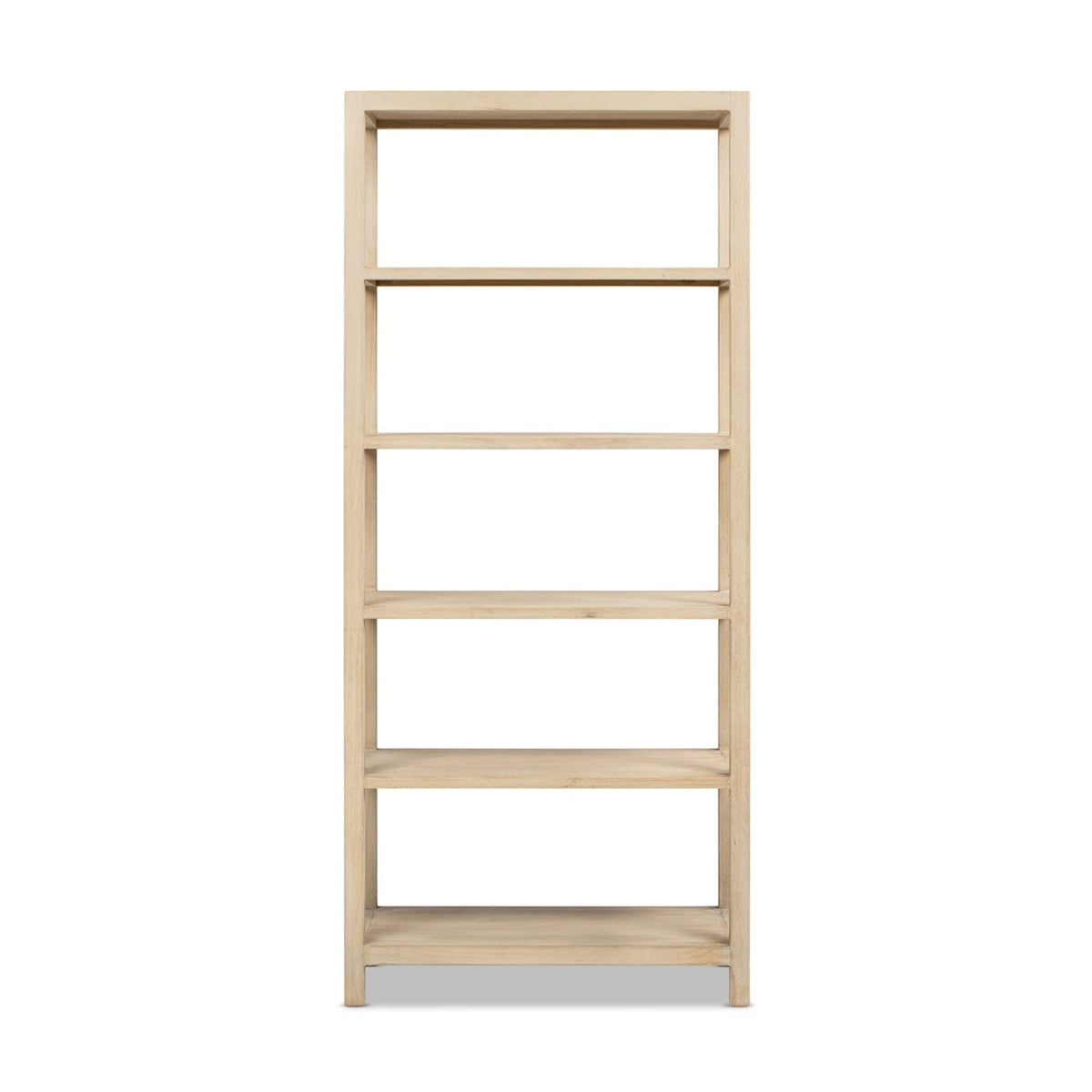 Ellis Reclaimed Pine 5-Shelf Open Frame Bookcase, Light Natural Cerused - OROA Online Furniture
