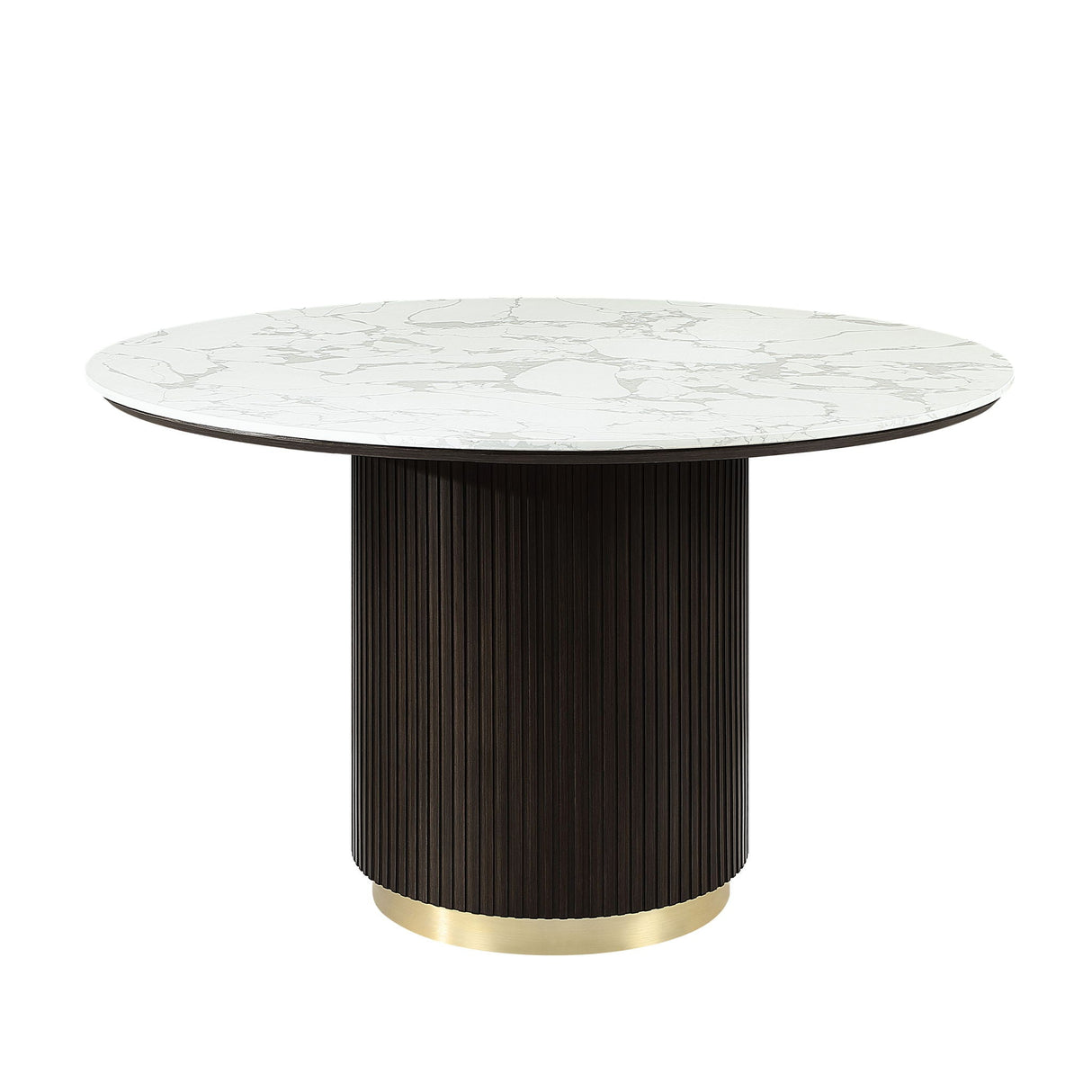Round Dining Table - Marble / Espresso - OROA